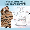 thumbnail image 4 of Oversized Wearable Blanket Hoodie,Retro Style Dachshunds Sherpa Blanket Hoodie with Super Pockets,Super Warm Fuzzy Pullover for Women & Men, 4 of 6
