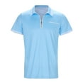 thumbnail image 2 of Men's Retro Fashionable 1/3 Zippered Short Sleeve T Shirt Casual Comfortable Breathable Tee for Daily Wear Men's Oversized Tee Summer Tops Streetwear, 2 of 7