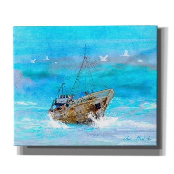 Epic Graffiti 'Blue Sea' by Ata Alishahi, Giclee Canvas Wall Art, 24"x20"