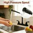 thumbnail image 5 of RV Kitchen Sink Faucet, 2 Handle Camper Kitchen Faucet, High Arc 360° Swivel Hot & Cold Faucet Fits 8 inch 2 or 3 Hole Sinks Non-Metallic Faucet for Camper, Laundry, Bar & RV Sinks, Matte Black, 5 of 8