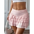 thumbnail image 3 of Flowy Skirts for Women Ruffle Bow-Knot Skorts Mini Skirts High Waisted Teen Gilrs Tennis Skort Summer Skirts Pink XL, 3 of 6