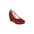 thumbnail image 1 of ZAPATILLAS TACONES CUÑA PLATAFORMA VESTIR LEON MUJER DAMA ROJO GAMUZA 8807 Leon 8807, 1 of 3
