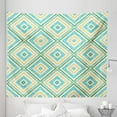 thumbnail image 1 of Aqua Tapestry, Square Rhombus Lines with Torn Paper Effect Pattern in Fresh Spring Colors, Fabric Wall Hanging Decor for Bedroom Living Room Dorm, 5 Sizes, Turquoise Yellow White, by Ambesonne, 1 of 1