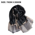 thumbnail image 3 of Solid Color Mulberry Silk Scarf for Women Soft Blanket Shawl Beach Gauze Scarves and Wraps for for All Season - black, 3 of 5