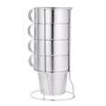 thumbnail image 1 of 4 Piezas Tazas de Cerveza de Acero Inoxidable con Bolsa y Estante de Almacenamiento Accesorio de Camping Sunnimix Taza de cerveza, 1 of 8