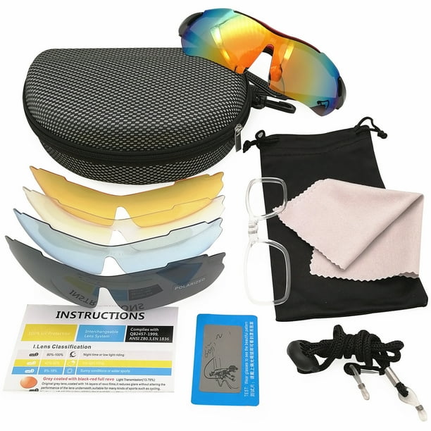 Gafas de sol polarizadas para ciclismo, correr, deportes al aire libre, pesca, montañismo, a prueba de viento, decoloración/089 cinco piezas