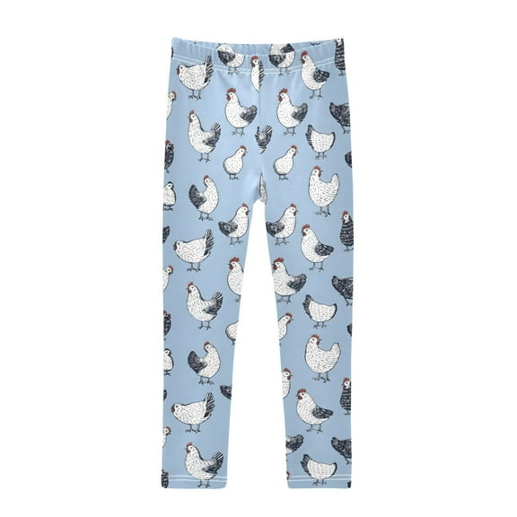 joogoo Girls' Leggings Retro Cartoon Chickens Yoga Pants 6T