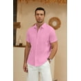 thumbnail image 3 of KISSMODA Mens Casual Button Down Shirts Short Sleeve Cotton Dress Shirt with Pocket, 3 of 6