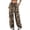 Coffee, variant on Trendfront Womens Relaxed Cheetah Print Pants Elastic Drawstring Waist Wide Leg Full Length Leopard Print Casual Loose Fit Lounge Bottoms