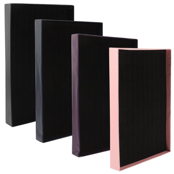 DEEPCRAFF Stackable Jewelry Display Trays with 4 Assorted Color Sponge Pads for Organized Storage and Display