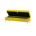 thumbnail image 5 of Velvet Entryway Cushioned Bench with Sturdy Metal Legs, End of Bed Bench with Protective Foot Pads, Load 500lb Upholstered Storage Ottoman Bench for Living Room Bedroom Hallway, Yellow, 5 of 9