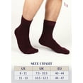 thumbnail image 6 of Hugh Ugoli Men's Loose Diabetic Ankle Socks Bamboo, Wide, Thin, Seamless Toe and Non-Binding Top, 4 Pairs, Burgundy, Shoe Size: 11-13, 6 of 7