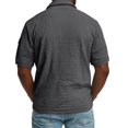 thumbnail image 4 of Domzest Mens Polo Shirt Big and Tall Quarter Zip Lapel Collar Short Sleeve T Shirt 2026 Casual Stylish Grid Textured Golf Shirt Dark Gray XL, 4 of 4