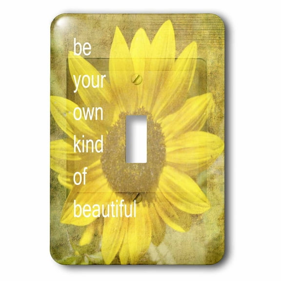 3dRose, Inspired Be Your Own Kind of Beautiful Yellow Sunflower, single toggle switch