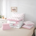 thumbnail image 6 of Erosebridal Pink Bows 7pcs Bedding Comforter Set For Girls,Dreamy Princess Style Bowknot Queen Bedding Sets,Cartoon Loves Pattern,Reversible, 6 of 7
