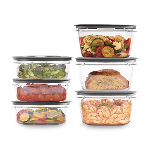Rubbermaid 2108396 Meal Prep Premier Food Storage Container, 10 Piece Set, Grey, Gray Walmart