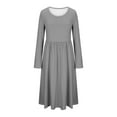 thumbnail image 5 of Busydd Women Dresses Fashion Solid Color Long Sleeve Dress for Women Round Neck Tiered Casual Dresses for Women L, 5 of 5