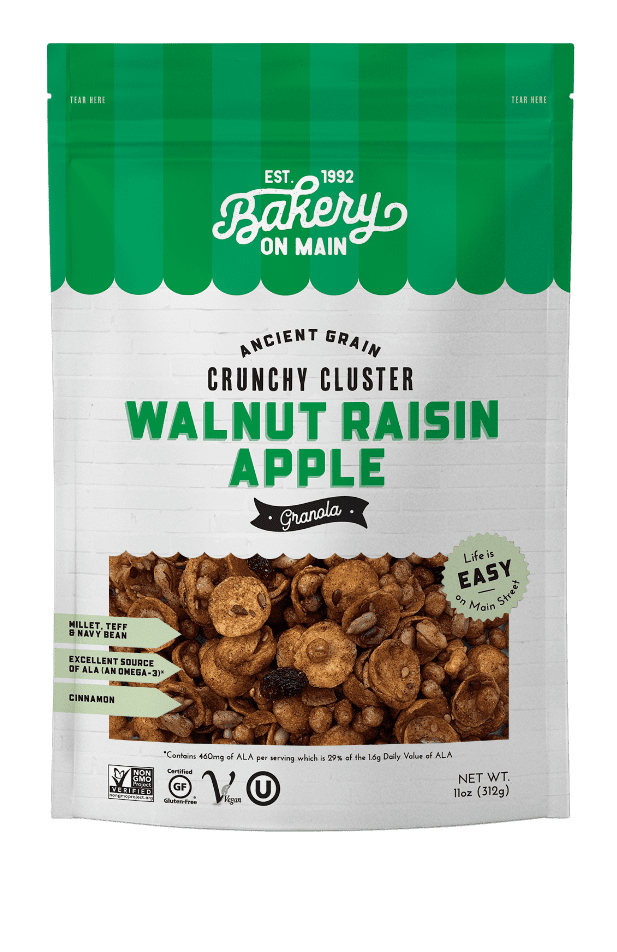 Bakery On Main, Apple, Raisin & Walnut Granola, Gluten Free, 11 oz Bag