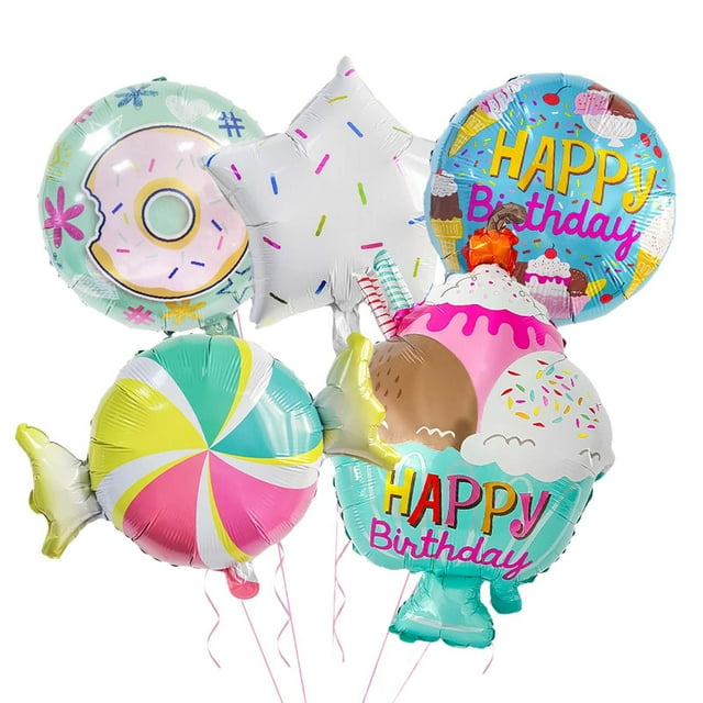 simhoa Ice Cream Balloons Donut Balloons Ice Cream Theme Versatile Candy Balloons Happy