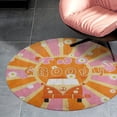 thumbnail image 4 of Two Groovy Round Carpet Circle Rug Outdoor Patio Area Rug Washable Large Area Rugs Hallway Room Decor Fitness Mats, 4 of 8