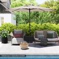 thumbnail image 2 of Costway 12 FT Patio Umbrella Outdoor Market Umbrella with Crank Handle 8 Sturdy Ribs Beige, 2 of 10