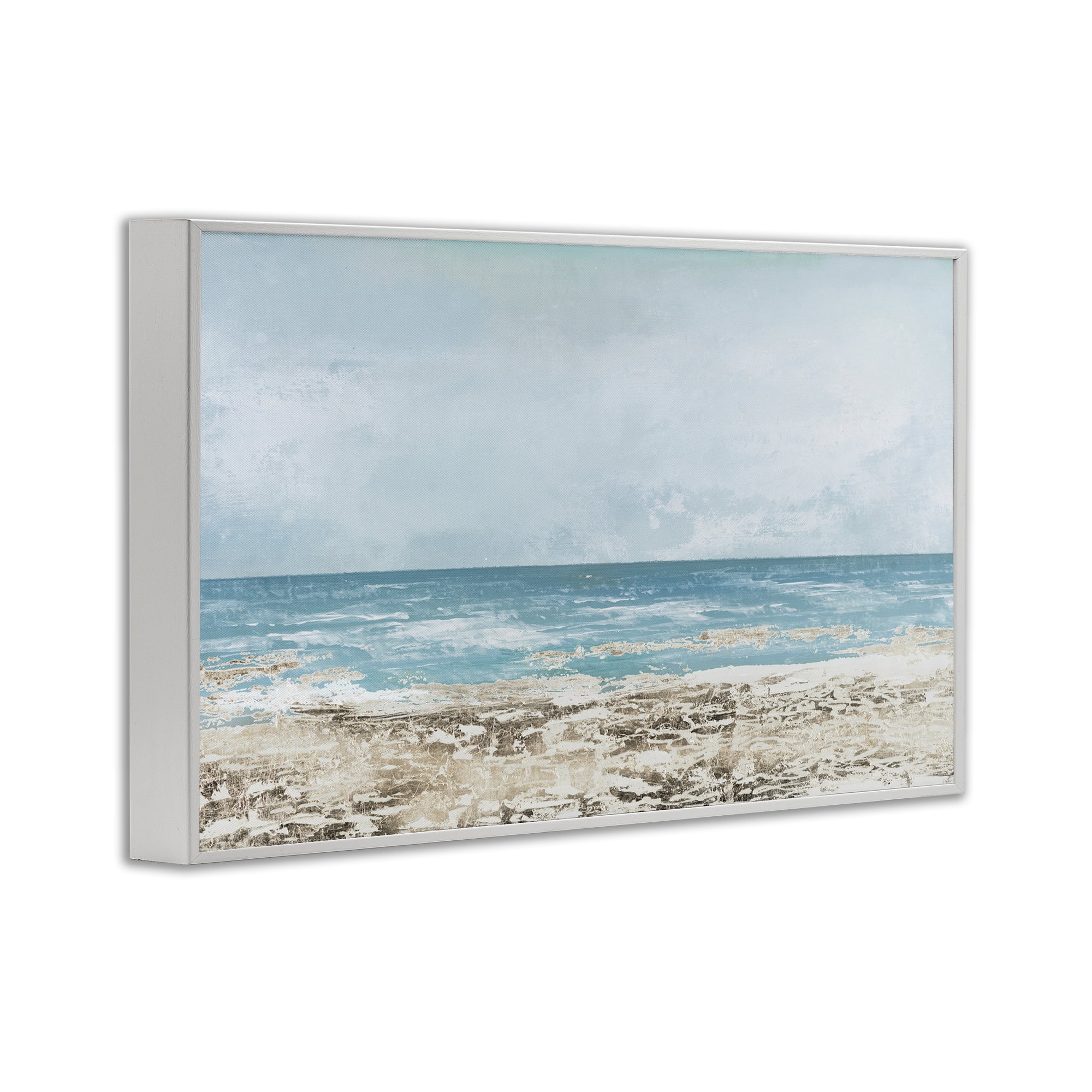 Stupell Industries Peaceful Mood Coastal Scene White Framed Giclee Art, design by Lorenzo Collective