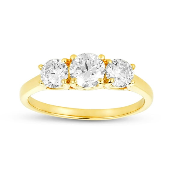 London Fine Jewelry 0.50 ctw Natural Diamond 3 Stone Wedding Ring and Great for Wedding Band, Anniversary Band, Anniversary Rings, Solid 14K Gold (H Color, VS-SI Clarity)