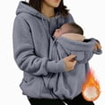 thumbnail image 4 of CAUYDY Womens Baby Pouch Hoodies with Pockets Oversized Hoodies Lightweight Baby Pouch Hooded Sweatshirt, 4 of 7