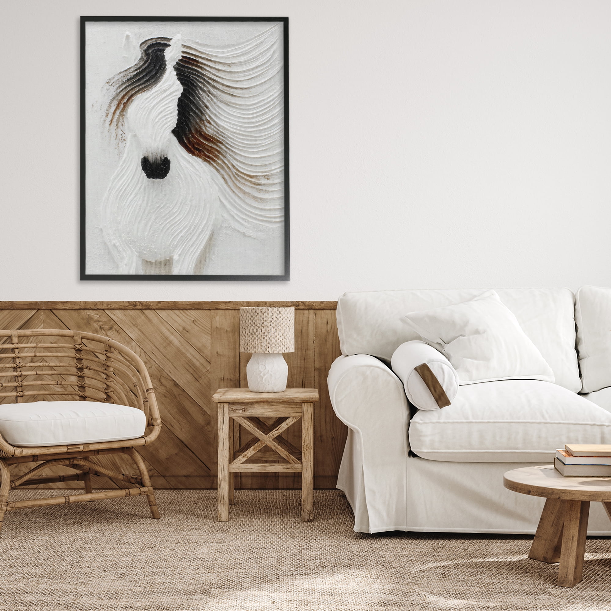 Stupell Industries Grooved Horse in Flowing Motion Black Framed Giclee Art, design by Ink Drop Loft