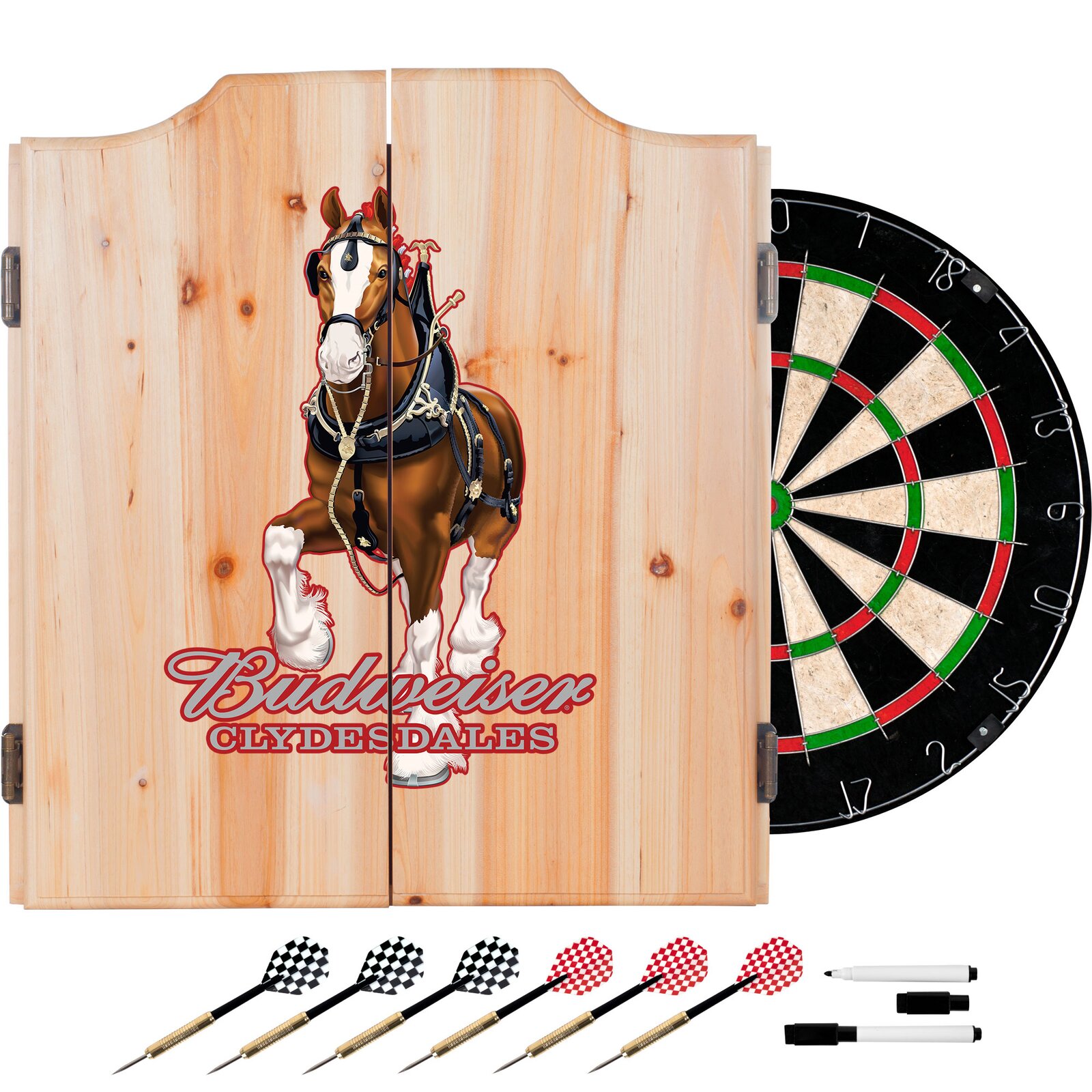 Budweiser Clydesdale Dartboard and Set, Dry erase scoreboard