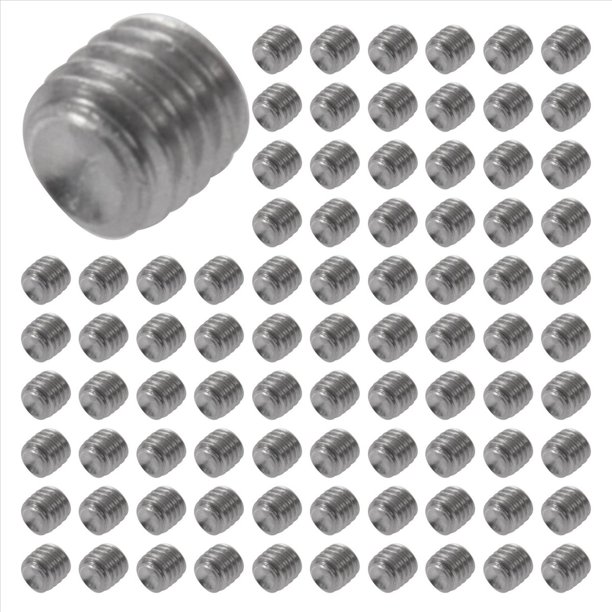 1000Pcs M3X3Mm Juego de Llaves Hexagonales de Acero Inoxidable Tornillos Sin Cabeza de Punta de Plata