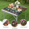 thumbnail image 4 of Vibrant Boho Flowers Design Elastic Tablecloth, 34 Inch Square Washable Fabric Cover for Kitchen Breakfast Nook and Party Decor, 4 of 6