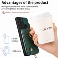 thumbnail image 5 of Feishell for Samsung Galaxy S21 FE Wallet Case, Zipper Purse with 360 Rotatable Ring Kickstand, Premium PU Leather Shockproof Magnetic Buckle Credit Card Slots Holder Phone Case for Women Men,Green, 5 of 9