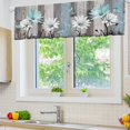 thumbnail image 4 of Farmhouse Floral Valances Curtain for Kitchen Windows Teal Daisy Flower Bathroom Living Room Bedroom Laundry Rustic Kitchen Curtain Valance Window Curtain 1 Panel (55x18 Inch), 4 of 4
