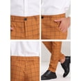 thumbnail image 6 of INSPIRE CHIC Men's Dress Plaid Printed Business Checked Pants 38 Brown, 6 of 7