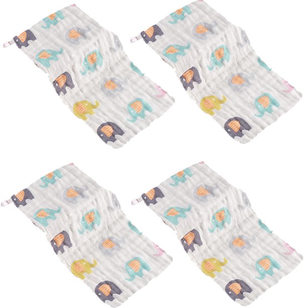 Paños para eructar para bebé, paquete de 4 paños para eructar de muselina, trapos para eructar para bebé, paños para eructar de algodón extra absorbentes y suaves