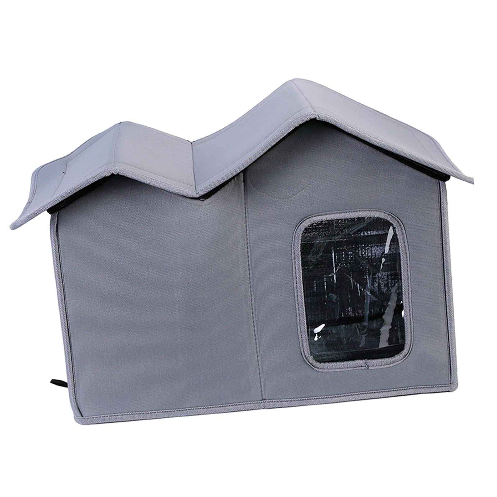 FITYLE Foldable Pet Shelter Dog House Waterproof Feral Cats House Pet Outdoor House for Courtyard Outdoor Puppy Cats and Small Dogs Gray