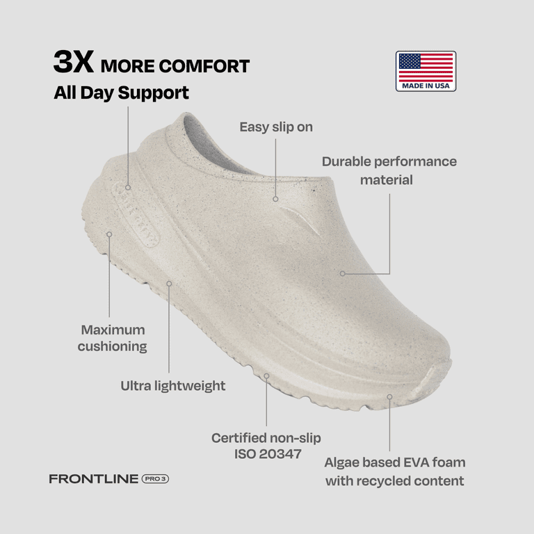Ales Grey Non Slip Work Shoes for Men and Women, Slip Resistant