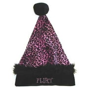 Santa's Best Pink and Black Leopard Unisex Adult Christmas Hat Costume Accessory - Medium