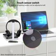 thumbnail image 3 of TFixol RGB Illuminated Headphone Stand with Detachable USB-Powered Base, Black ABS+PC+TPU Desktop Holder for Earphones, 22cm Bracket, 11x10cm Base, 8.2x5cm Storage Tray, 5V 3W Plug-and-Play Design, 3 of 6