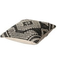 thumbnail image 5 of 16" Throw Pillow Cover with White on Black Tribal Pattern and Corner Tassels, Black & White, 5 of 6
