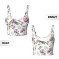 thumbnail image 5 of Haiem Orchids Flowers Pattern Womens Sports Bra - U Neck Padded Low Impact Yoga Bra Workout Crop Top Gym Moisture-Wicking Workout Vest -Small, 5 of 9