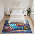 thumbnail image 7 of CURLYOOT Spring Rustic Watercolor Courtyard Area Rugs 5'x7' Washable Rug Large Living Room Rug Non Slip Indoor Floor Carpet for Dining Room Bedroom Home, 7 of 7
