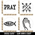 thumbnail image 2 of Pray Ichthys Fish Hands Text Rubber Stamp Set for Scrapbooking Crafting Stamping - Large 1-1/4 Inch, 2 of 7