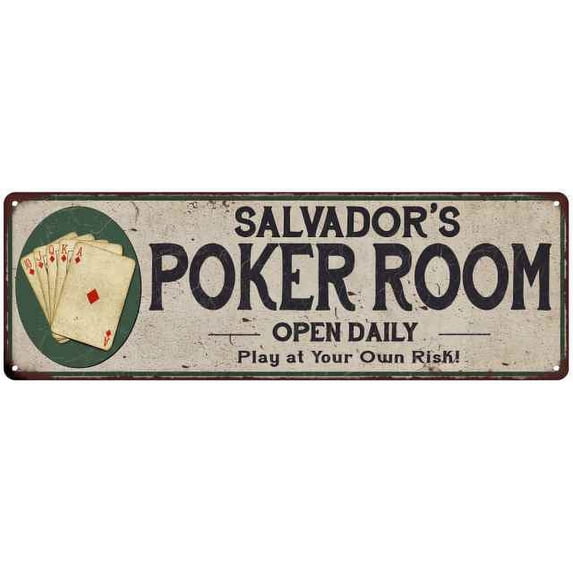 Salvador's Poker Room 6x18 Metal Sign Game Decor 106180048425