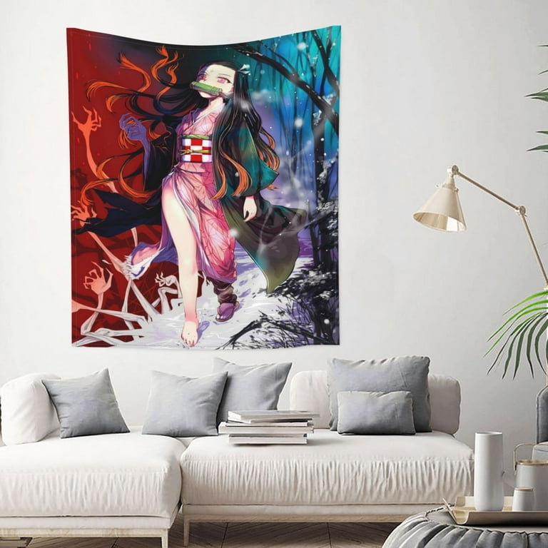 neulo ネウロ / Handmade tapestry タペストリー Demon Slayer Nezuko Tapestry Wall Hanging Wall Art Decor Wall