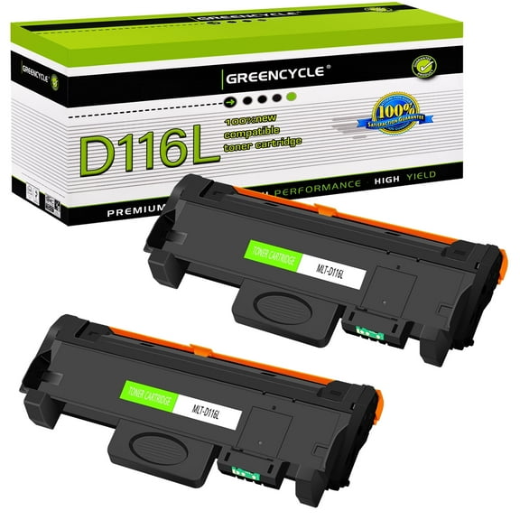greencycle MLT-D116L Toner Cartridge Replacement Compatible for Samsung MLTD116L 116L Use for Xpress SL-M2825DW SL-2835DW SL-2885FW SL-2875FD SL-2875FW SL-M2625D Printer (Black, 2-Pack)