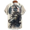 thumbnail image 4 of Camisas hawaianas de moda para hombre, camisetas casuales con estampado 3D de gato japonés Camurai para hombre, camisetas de manga corta de verano, camisetas Aloha, 4 of 5