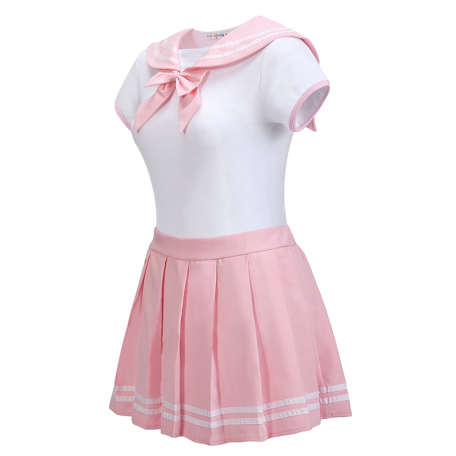 Littleforbig Cotton Romper Onesie Pajamas Bodysuit - Cosplay Magical Onesie Skirt Set Pink XL