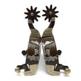 thumbnail image 2 of AJ Tack Men's Antique Brown Team Roping Spur Set, 2 of 5